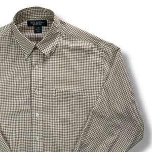 Brooks Brothers Country Club Mens L/R Brown Checkered Button Down Shirt